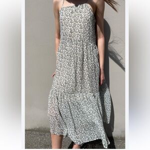 Oak & Fort Floral Tiered Cottagecore Midi Dress Small